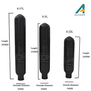 ALSAFE ขายดี กระบอกคาร์บอนไฟเบอร์แบบฝ้า ขนาด 0.22 ลิตร 0.36 ลิตร 0.42 ลิตร 0.5 ลิตร ถังคาร์บอนไฟเบอร์ 500 ซีซี ความดัน 300 บาร์ 4500 ปอนด์ต่อตารางนิ้ว - Product Image 4