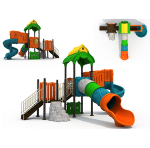 Qiao Qiao entertainment fashion kids large plastic slide outdoor playground equipment for sale
