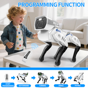 Chó robot đồ chơi giáo dục tương tác, mô phỏng trí tuệ nhân tạo, điều khiển từ xa, chó con điện tử, hát được, lập trình được, thông minh, biểu diễn kỹ thuật, thú cưng - Product Image 3
