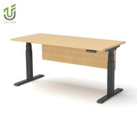 Bureau d'ordinateur électrique moderne IULTRA avec éclairage LED ambiant, hub USB, double moteur, style gaming écologique, noir, pour le travail et les loisirs