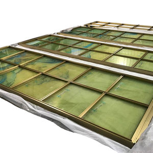 Hairline cepillado satén Oro Verde pintura paisaje barbilla estilo Acero inoxidable particiones para restaurante - Product Image 2