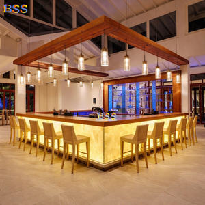 Mostrador de mármol de alabastro para restaurante de hotel Diseño moderno Mostrador de Bar de mármol de ónix retroiluminado - Product Image 1