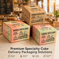 Solutions d'emballage pour la livraison de gâteaux de spécialité haut de gamme, boîte à gâteau sécurisée et fiable, protégée en termes de température, matériau durable