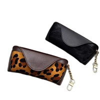Nouvelle pochette à lunettes pour hommes et femmes, imprimé léopard, sac de rangement portable pour lunettes de vue, étui à lunettes de soleil, pochette pour lunettes de prescription