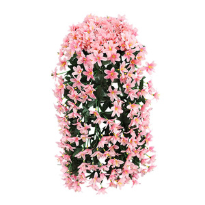 Lys artificiel Qi Qi à suspendre au mur, 30cm-100cm, rose, en soie, décoration intérieure, décoration de mariage - Product Image 4