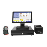 Sistema POS Todo en Uno con Pantalla Táctil de 15.6 Pulgadas de Xiamen, Terminal de Caja Registradora, PC POS, Software POS Inteligente para Cafeterías