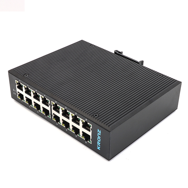 KRONZ Unmanaged Switch 16 Port DIN-rail Mounting 10/100M Bit/s Unmanaged Industrial Ethernet Switches for Factory Automatiion