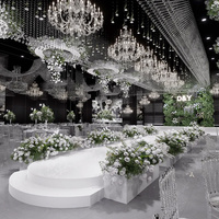 Grand lustre en cristal de luxe, luminaire suspendu pour plafond haut, lampe décorative personnalisée pour mariage, salle de banquet, éclairage d'événements