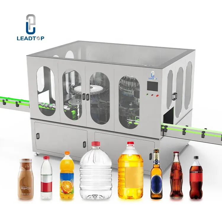 Configuratie Automatische Vloeistofvulling Capping En Etikettering Machine Lijn Plastic Fles Ronde Vulmachine