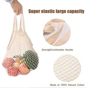 Sac fourre-tout en maille de coton écologique, sac d'épicerie résistant, réutilisable, pour les courses à filet <span class=keywords><strong>bio</strong></span>, bon marché - Product Image 4