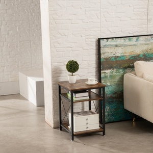 Ensemble de 2 tables d'appoint modernes X-Design, table de chevet avec étagère de rangement pour lit, salon, chambre à coucher - Product Image 5