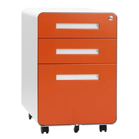 Meuble de classement mobile moderne en acier à 3 tiroirs avec serrure à clé, mobilier de bureau commercial durable pour salle de sport, bureau à domicile et salon