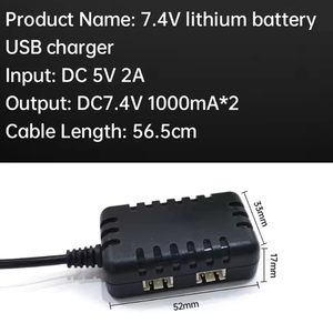 Cargador 2 en 1 de 7.4V 2S con Conector XH-3P para Autos y Camionetas RC AX24 SCX24 UTB18 SCX24, Baterías de Litio de 7.4V 2S - Product Image 4