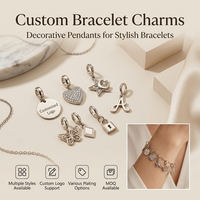 Breloques Yogoo personnalisées en métal avec logo, en forme de cœur et d'étoile, avec grand trou de suspension pour la fabrication de bracelets européens, pendentifs de bijoux en gros