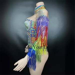 ชุดเดรสสำหรับไนท์คลับลายเพชรชุดเดรสสี2024การแสดงกายกรรมชุดเดรสพร้อมประกายสีสันสดใส - Product Image 3