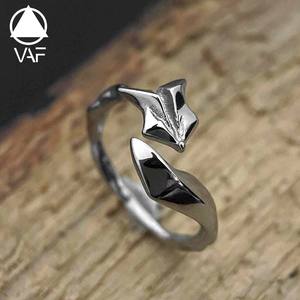 VAF Coo Fox Anneau En Acier Inoxydable Simple Géométrique Anneau Ouvert Fuchsring Anillo De Zorro Bague Renard - Product Image 1