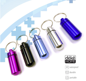 LLavero de aluminio para medicinas, Mini caja impermeable portátil para pastillas de viaje, medicina, soporte de vitamina Contenedor de botella - Product Image 4