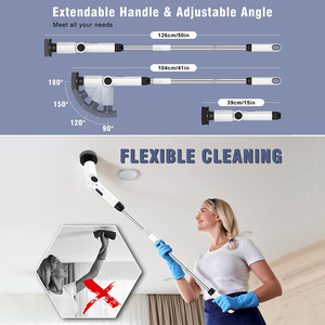 Electric Spin Telescopic pole Full-Body Waterproof Bathroom Scrubber Cleaning Adjustable brush head angle Brush Tool Set - Product Image 5