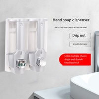 Distributeur manuel de savon liquide pour hôtel Distributeur de savon noir mat pour évier Leelongs en plastique ABS pour famille nettoyage des mains