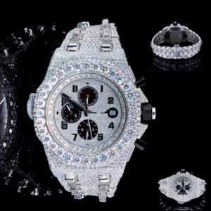 Reloj Mecánico de Lujo con Diamantes Moissanite VVS de Alta Calidad para Hombre, Estilo Hip Hop, Acero Inoxidable con Baño CVD, Moderno - Product Image 1