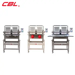 dahao cheapest tablecloths leather small high speed computer double head 2 head tubular shirt cap CBL embroidery machine