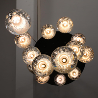 Lustres ronds en cristal de luxe modernes à haut plafond Luminaires suspendus Luminaire pour escalier Salon Foyer Hôtel Villa