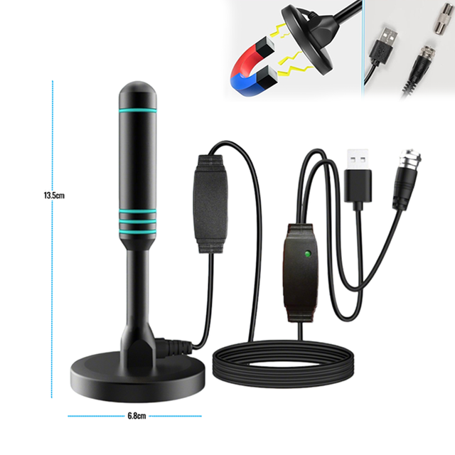 Indoor 4K Magnetic Digital TV Antenna with Dual Amplifiers ATSC /DVB-T2 HDTV Antenna for Local Free Channels Home RV Camping