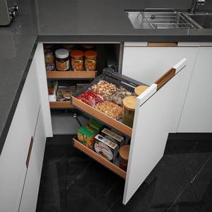 Armoires de cuisine en bois massif de luxe sur mesure avec conception gratuite, tailles et couleurs personnalisées, meubles d'armoire multifonctionnels - Product Image 2