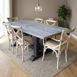 Industrial Style Solid Wood Durable Oblong 6 Seater Dining <b>Table</b> Set Restaurant Hotel Villa Commercial Outdoor Banquet Living - Product Image 3