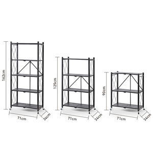 5-уровневая металлическая складная стойка для хранения с вращающимися полками, напольная, для кухни - Product Image 5