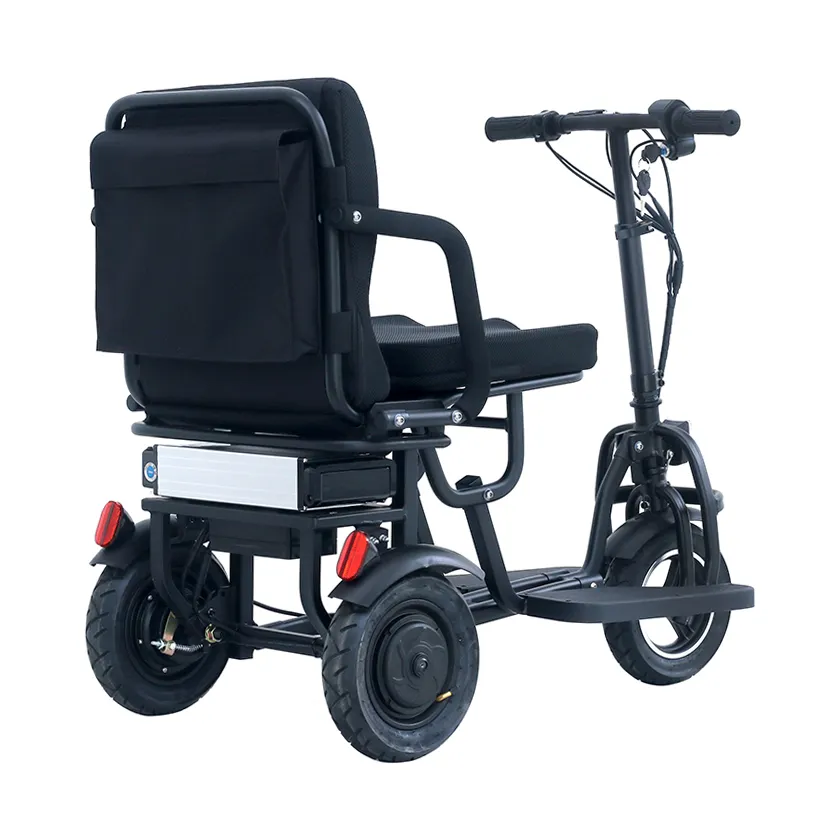 Katlanır 3 tekerlekli/portablel elektrikli üç tekerlekli bisiklet scooter cheap-48v 300-350w 10amax motor kontrolörü engelliler için