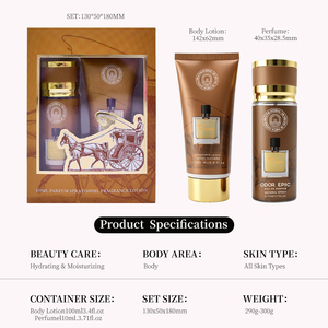 New Trending 2 Pcs Dubai Luxury Men's Perfume Gift Set Long Lasting Spicy Woody Citrus Fragrance EDP Lotion Bulk Perfume Set - Product Image 2