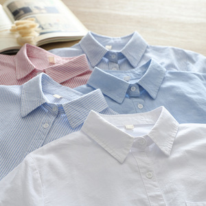 เสื้อเชิ้ตผู้หญิงติดกระดุม-เสื้อเชิ้ตลายทางแขนยาวลำลองฤดูใบไม้ผลิ/ฤดูร้อนระบายอากาศได้ดีป้องกันริ้วรอยแฟชั่น - Product Image 3