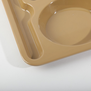 HCMA al por mayor restaurante de plástico irrompible bandeja de servicio dividida 100% melamina blanco <span class=keywords><strong>6</strong></span> secciones dividir platos con compartimentos - Product Image 6