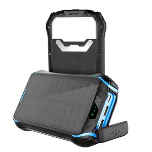 Shenzhen nuevo diseño alta capacidad 5V inalámbrico Solar banco de potencia de Malasia cargador con gancho de bancos de potencia 50000Mah