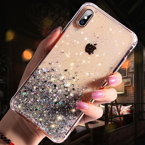 Custodia in Silicone trasparente con Glitter Glitter per iphone 11 Pro Max XR X XS MAX 7 8 6s Plus <span class=keywords><strong>Cover</strong></span> per <span class=keywords><strong>samsung</strong></span> S8 <span class=keywords><strong>S9</strong></span> S10 - Product Image 3