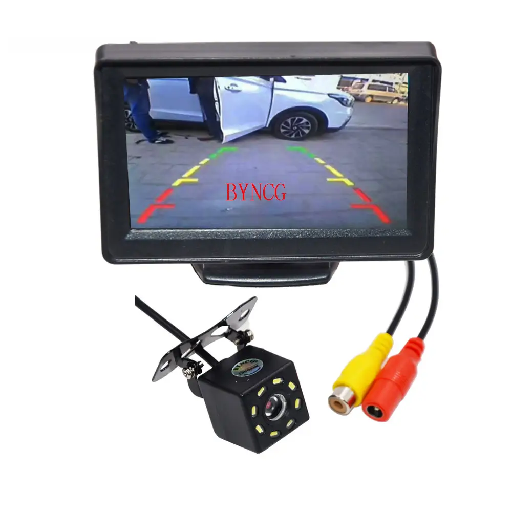 4.3 Inch Car Mirror Monitor Vehicle Rear View Reverse Backup Car LED Camera Video Parking System Easy Installation