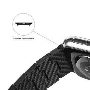 Correa de reloj inteligente de fibra de carbono de liberación rápida 18mm 20mm 22mm 41mm 45mm correa de reloj de carbono de repuesto para <span class=keywords><strong>Apple</strong></span> <span class=keywords><strong>Watch</strong></span> - Product Image 4