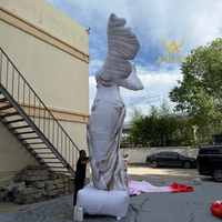 Statue de déesse nymphale gonflable réaliste avec ailes, ballon pour exposition en emplacement public, sculpture de figure religieuse gonflable