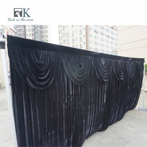 Durable Pipe <b>Stand</b> Pipe and Drape Aluminum Standing Curtain System Black Fabric Backdrop Kit Detachable Minimalist Style - Product Image 2