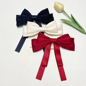Fermagli per capelli con nappe con fiocco grande, neonate, bambini, donne, cotone, lino, fiocchi per capelli, accessori per fermagli a coccodrillo - Product Image 4