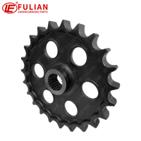 Piñón 68581-14430/68511-14430 de 23 Dientes y 6 Orificios para Miniexcavadora Kubota KH101 KH151 KH161-2, 50MnB 56-62HRC