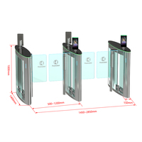 Barrière de sécurité rapide en acier inoxydable avec contrôle d'accès par empreinte digitale/code QR, anti-pincement, anti-collision arrière, sans balais