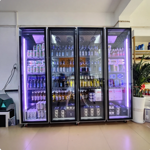 Enfriador de Bebidas Vertical de Doble Puerta para Supermercado con Enfriamiento por Ventilador para Uso Comercial Independiente, Equipo de Refrigeración - Product Image 1