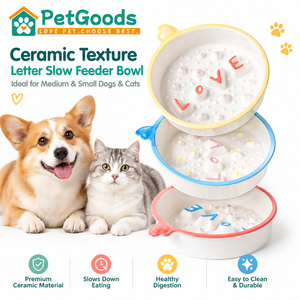 Ciotola in Ceramica Anti-Ingozzamento per Cani e Gatti, 500ml, Rialzata, per Razze Piccole, Vendita all'Ingrosso - Product Image 1