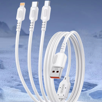 Câble de charge rapide 3-en-1 M34, courant élevé 5A, gaine extérieure en TPE, chargeur de téléphone universel avec emballage