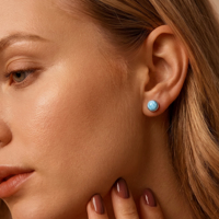 Boucles d'oreilles clous classiques en pierres précieuses, cadeau, bijoux authentiques en larimar, boucles d'oreilles bleues en argent sterling 925 pour femmes, vente en gros