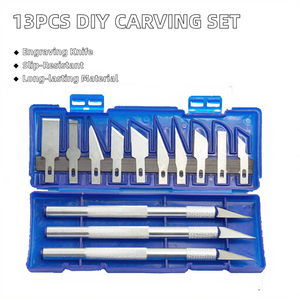 13pcs handmade không trượt tay DIY khắc nhỏ dao thủ công điêu khắc Giấy cắt lưỡi khắc cắt hộ gia đình công cụ thiết lập OEM - Product Image 2