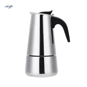 Stovetop Espresso Maker Stainless Steel Espresso Moka Coffee Pot for Induction Cookers All Hobs
