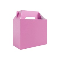 Caja Misteriosa Rosa Intenso de Cartón Degradable, Caja para Comida de Color, Tamaño Personalizado, Logotipo, Cumpleaños, Juguete, con Asas
